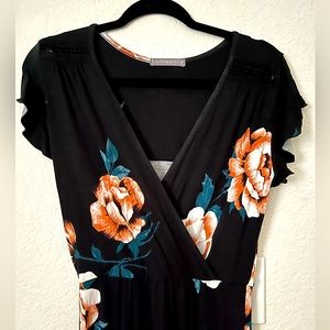 Cute Black Floral Maxi Dress S